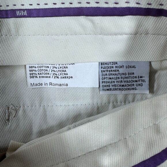 Hiltl Men's Flat Front‎ Stretch Dress Pants Khaki 36x29 German Business - Picture 3 of 9